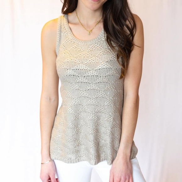 Anthropologie Tops - Anthropologie Metallic Tank (Moth)